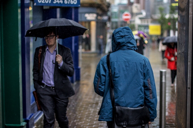Man in the rain - Leeds